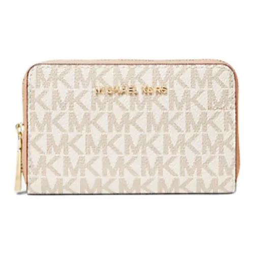 MICHAEL KORS Холст Кошелек Маленький Женский Телесный Розовый