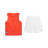 Апельсиновый топ без рукавов + белые бананочные штаны