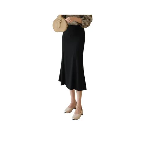 QTUR Черный Женские Повседневные Длинные Юбки