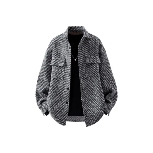 JIARONG Черный Белый Клетка Унисекс Куртки