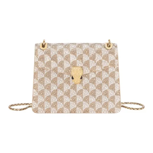 BVLGARI Serpenti Forever Кристальный Crossbody Сумка Женская Золотая