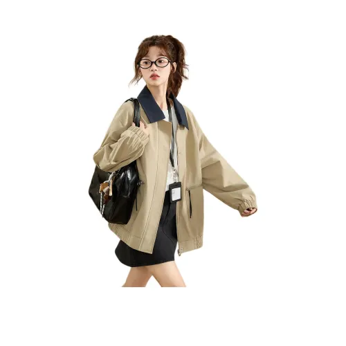 Tonlion Песочный Кофе Женские Куртки