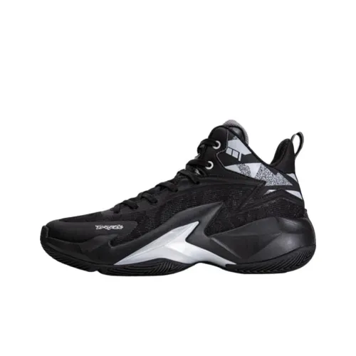 QIAODAN Амортизаторы Shock Slip-resistant Abrasion-resistant MID Топ Баскетбольные кроссовки Мужской Черный