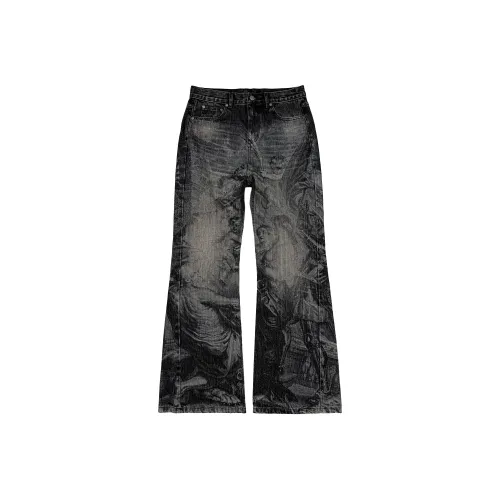 EODUP Выстиранные Черные Мужские Джинсы