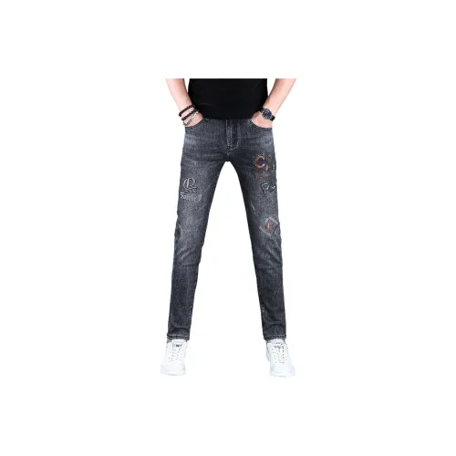 OGQG Темно-серый Мужской Джинсы