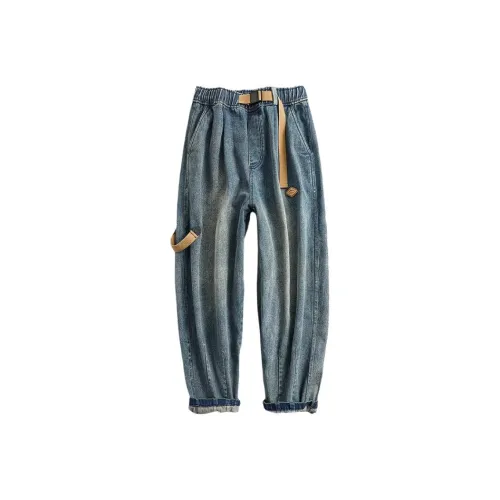 SLLAVIF Джинсовый синий Мужские Джинсы