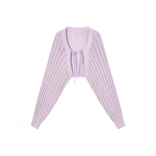 PZHK Фиолетовый кардиган женский трикотаж