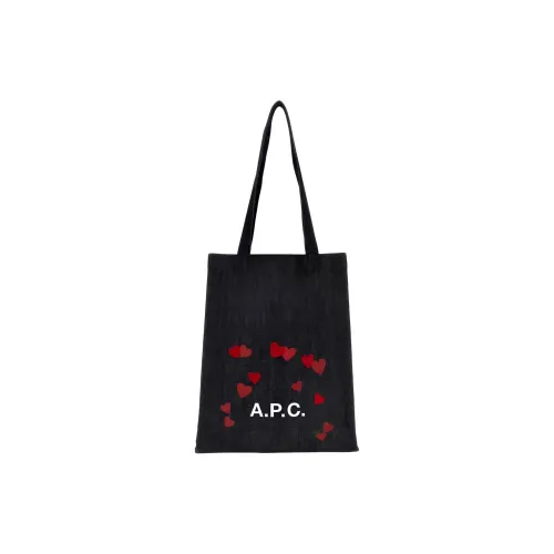 A.P.C. Joint Paragraph Хлопок Тоут Сумка Сумка для покупок Сумка на плечо Унисекс Черный