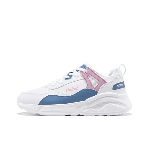 361° Амортизация Износостойкий Низкий Топ Повседневные Беговые Кроссовки Женские Перьевой Белый Лотосовый Корень Пудра