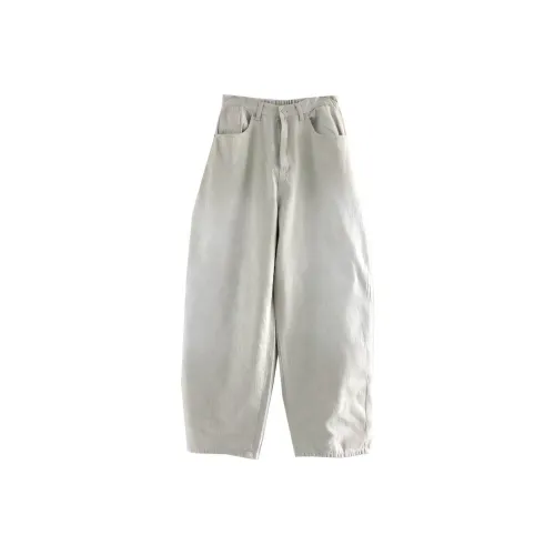 LOWEAR Natural Oatmeal Maxi Denim Pants Jeans Women's