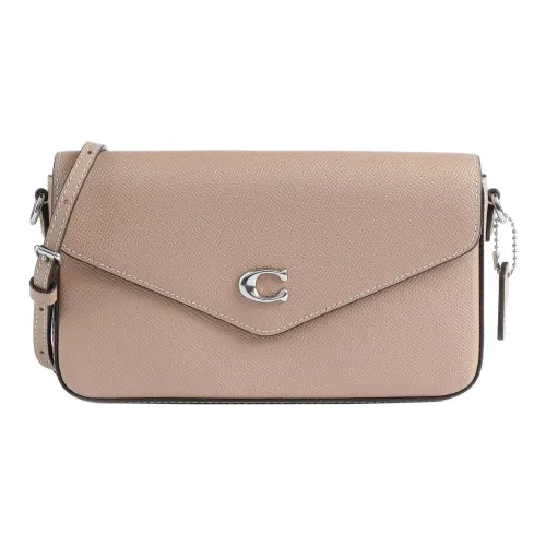 COACH Wyn Кожа Плечевая Сумка Женская Бежевая