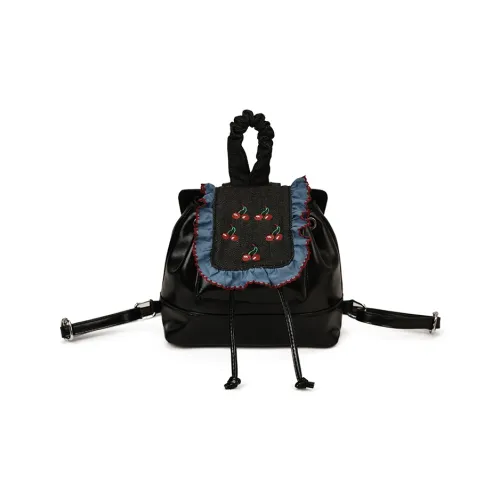 Meow In The Grass ПУ (полиуретан) Рюкзак Стандартный Женский Черный Красный