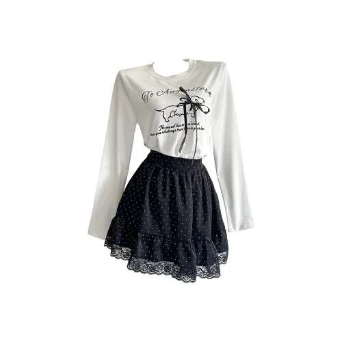 GRAYISMOON Топ и Юбка Женские Комплекты Юбка