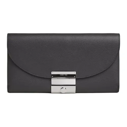 HERMES Hermès Телячья кожа Клатч Женские Серый 85Ardoise Темно-сланцево-серый