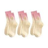 С вышивкой, носки Crew, упаковка из 3 пар (розовый + розовый + розовый)