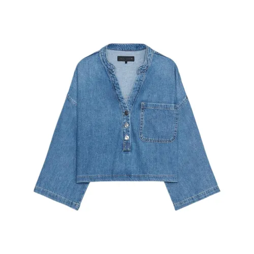 ZARA Средне-голубые Женские Рубашки