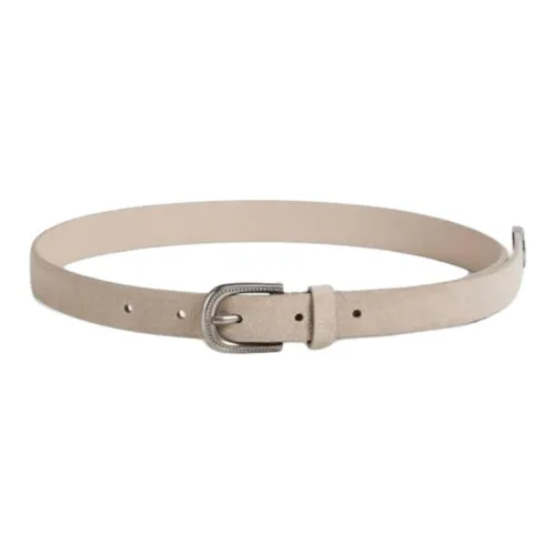 BRUNELLO CUCINELLI Натуральная кожа ремни женские светло-желтые 1,5CM