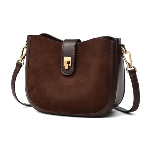 Crtnzo Kroez Сумка через плечо из синтетической кожи стандартная женская кофейного карамельно-коричневого цвета