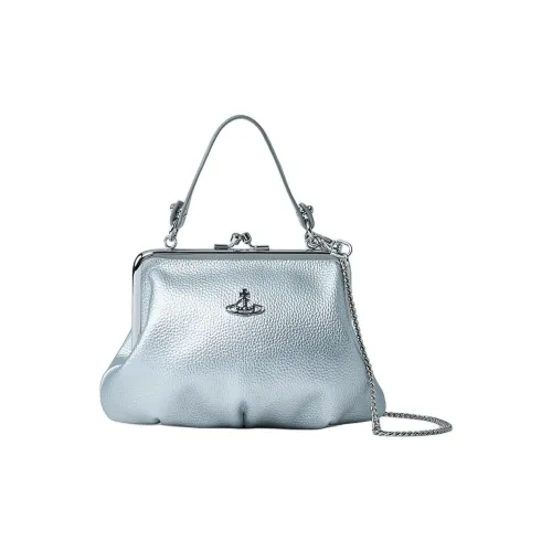 Вивьен Вествуд Granny Frame Техническая ткань Смесь Одно плечо Сумка Женская серебряная