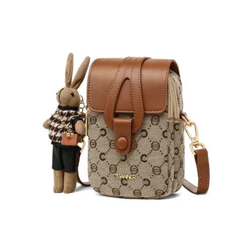 C°BANNER Ткань Синтетическая кожа Сумка через плечо Маленькая Женская Коричневая