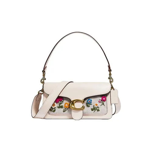 COACH Tabby Холст с кожей GOD OF Вино Сумка Сумка через плечо Женская Белая