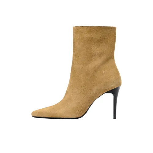 ZARA Ботильоны 9,5 см Женские Бежевые