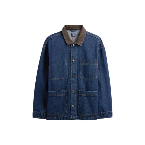 GAP совместный бренд Темный цвет Промытый Мужские Куртки