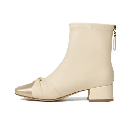 JOSINY CHANEL Inspired Тонкие ботинки ботильоны с средним каблуком 4CM Женские