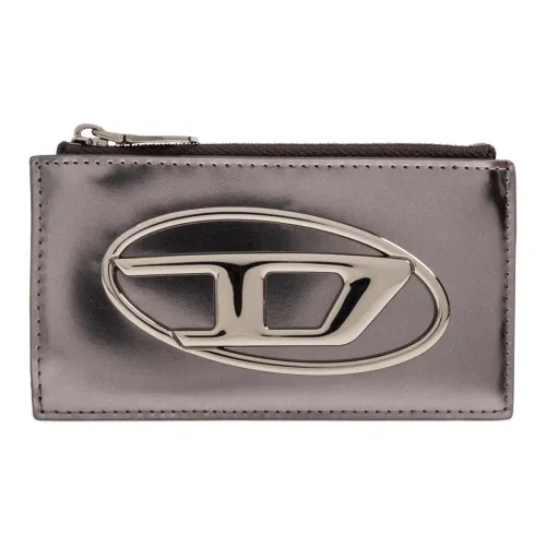 DIESEL Кожа Кошелек Держатель для карт Женская Серебряная