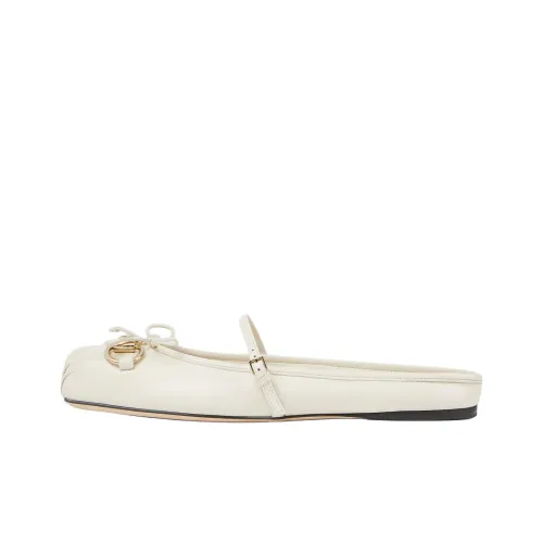 GUCCI Пряжка Horsebit Домашние тапочки Женские Экрю