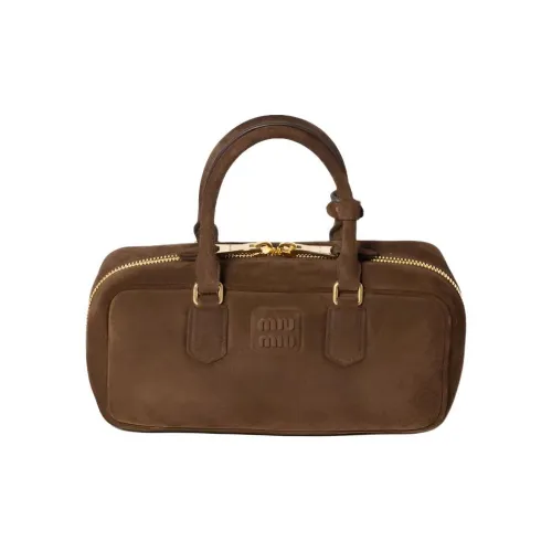 MIU MIU Arcadie Series Телячья кожа Сумка Большая Женская Какао-коричневый