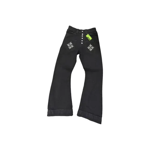 W7H1 Черный Унисекс Джинсы