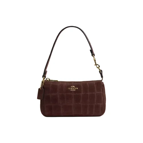 COACH Nolita Крокодил Тисненый Замша с Гладкая кожа Сумка на плечо Сумка Сумка через плечо Маленькая Женская Кленовый