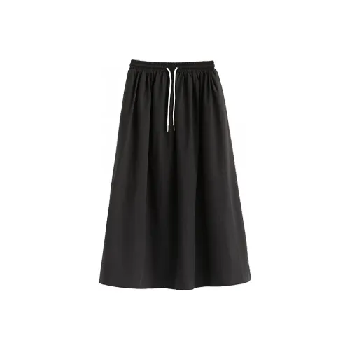 ZIMO Повседневный Длинный Юбка Женские Черный