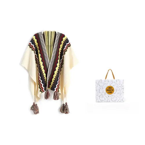 FREE RABBITⅡ Акриловые Палантины Бежевые + Белая Коробка Женские