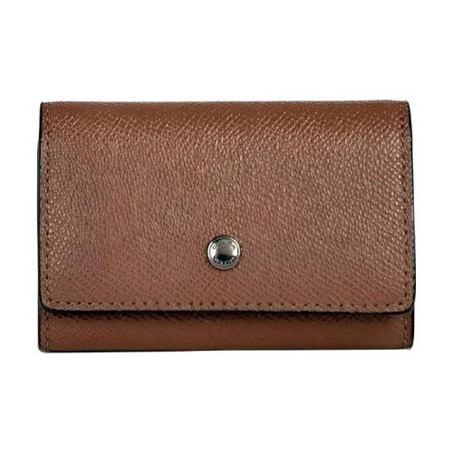 COACH Key Case Крестовая текстура Кожа Key Pouch Мужской Коричневый