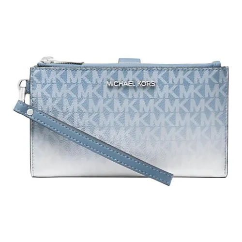 MICHAEL KORS Покрытый холст полиэстер кошелек большой женский синий и белый