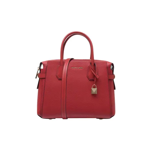 MICHAEL KORS Mercer Зернистая текстура кожа личи кожа сумка через плечо сумка среднего размера женская арбузно-розовый красный