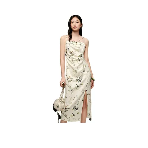 Hopeshow Бежевый с цветами 611 Женские Слиплатья