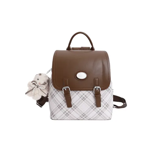 Meow In The Grass ПУ (полиуретан) Рюкзак Стандартный Женский Коричневый