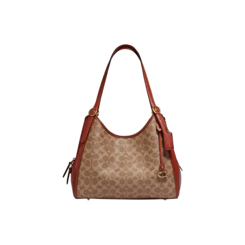 COACH Lori Монограмма Холст и Кожа Сумка через плечо Женская Коричневая Монограмма