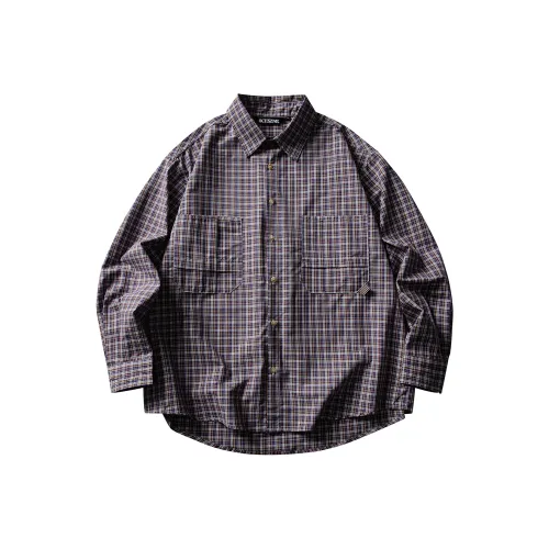 UNDOMAZE Осенний Длинный Рукав Рубашка Свободного кроя Мужская