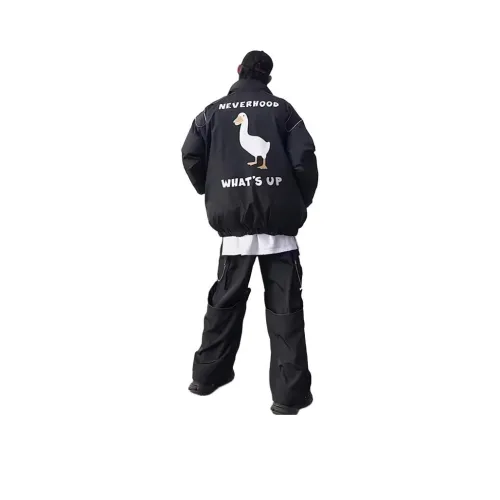 QEWBG Черный Унисекс Пуховики