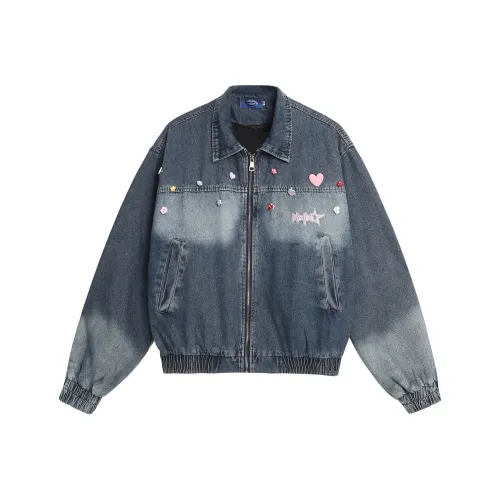 WAYHWEI Темно-синий Унисекс Джинсовые куртки