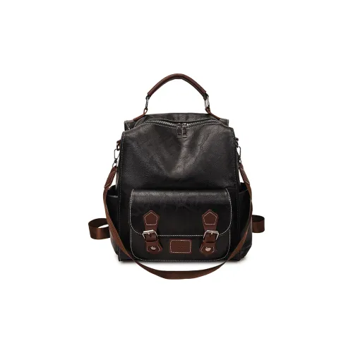 Meow In The Grass ПУ (полиуретан) Рюкзак Стандартный Женский Черный Коричневый