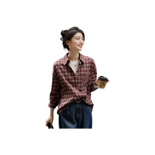 Dme Ягодно-красный Женские Рубашки