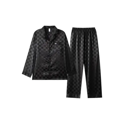MIIOW Черная клетка Мужской комплект пижам
