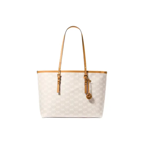 MICHAEL KORS Quinn Хлопок Тоут Сумка Сумка для покупок Сумка Сумка через плечо Большая Женская Бежевая и Оранжевая