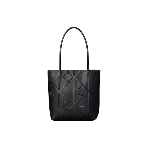 CALVIN KLEIN Переработанная кожа Тоут Сумка Сумка для покупок Сумка на плечо Маленькая Женская Черная