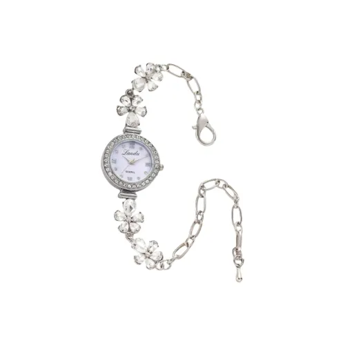 LANDU Кварцевый механизм сплав ремешок женские часы белый циферблат